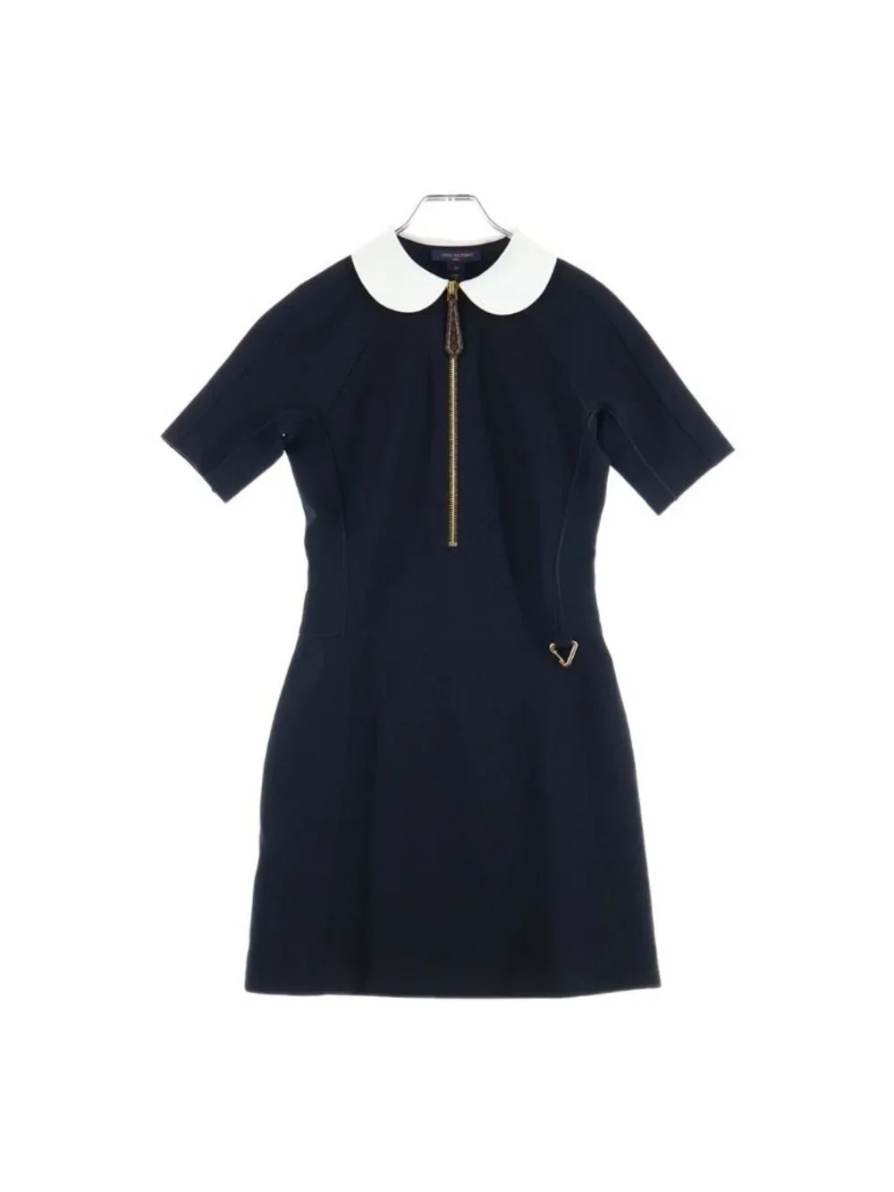 Louis Vuitton 23 AW Technical Jersey Peter Pan Color Dress Black
